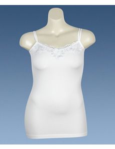 White Lace Trim Cami by Icon Apparel