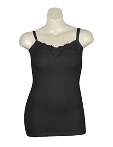 Black Lace Trim Cami by Icon Apparel