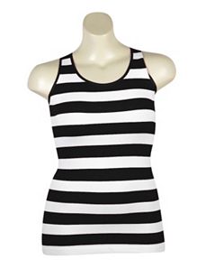 Black Stripe Ribbed tank by Icon Apparel