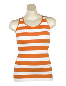 Orange Stripe Ribbed Tank by Icon Apparel