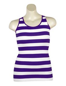 Purple Stripe Ribbed Tank by Icon Apparel