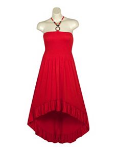 Red Hi Low Maxi Dress by Meetu Magic