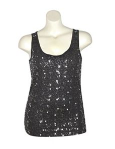 Black Sequin Tank by Just One