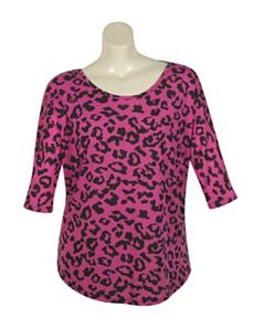 Fuchsia Animal Lace Top by Just One