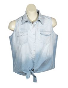 Dip Dye Denim Shirt by Just One