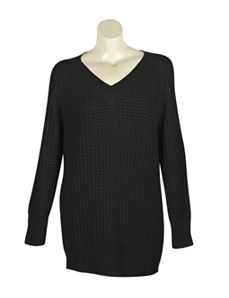Black Metallic V-Neck Sweater by Pierri