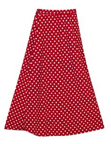Red Maxi Dot Skirt by Forever Young