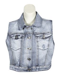 Distressed Denim Vest by Elite Jeans