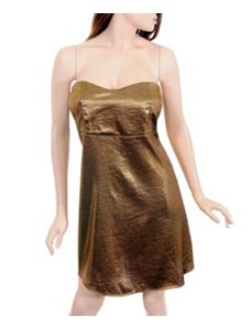 Gold Metallic Strapless Dress by alight