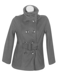 Grey Sugar And Spice Belted Coat by Last Kiss