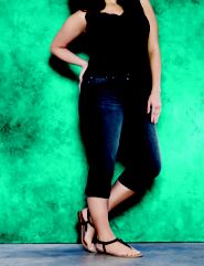 Denim capri with Tighter Tummy Technology
