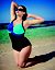 Colorblock swim tank with plunge bra by Cacique