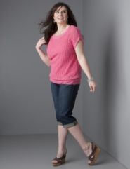 Texture Sweater, Cuffed Jean Capri