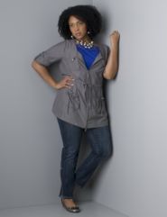 Tab Sleeve Jacket, Slim Leg Jean