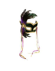 Mardi Gras Feather Couples Mask by Forum Novelties Inc