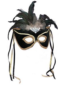 Black Feather Couples Mask by Forum Novelties Inc