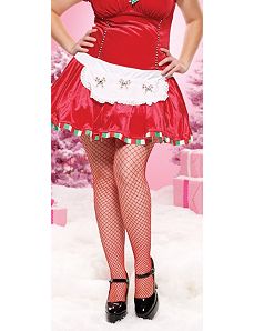 Fence Net Pantyhose Adult Plus (Red) by Leg Avenue