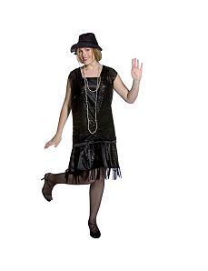 Gatsby Girl (Black) Plus Adult Costume by Rasta Imposta