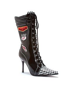 Racer (Black/White) Adult Boots by ELLIE SHOES