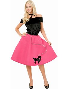 Poodle Skirt, Top & Scarf Adult Plus Costume by Charades Costumes