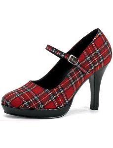 Plaid Sexy School Girl Heel Adult Shoes by PLEASER