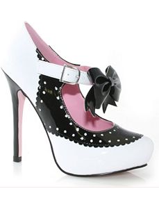 Sweetie (Black/White) Adult Shoes - 6 by ELLIE SHOES