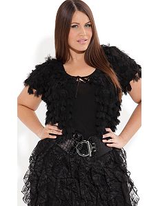 Ruffle Sleeve Bolero by City Chic
