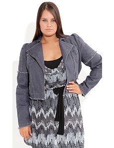 Frayed Edge Jacket by City Chic