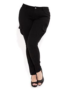 Multi Pocket With Knee Pad Cargo Pants by City Chic