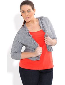 Stripe Ruffle Cardigan by City Chic