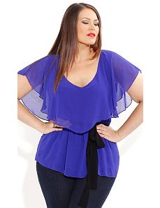 Chiffon Overlay Top by City Chic