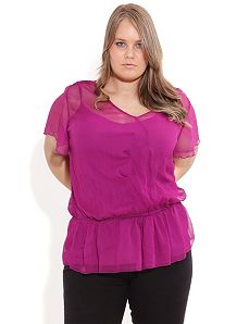 Self Stripe Flutter Top by City Chic