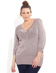 Fringe Detail Sweater by City Chic
