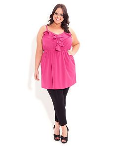 Longline Ruffle Top by City Chic