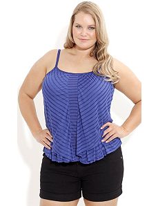 Shadow Stripe Top by City Chic