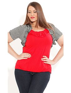 Surprise Stripe Cardigan by City Chic