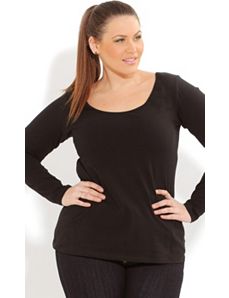 Long Sleeve Cc Scoop Top by City Chic