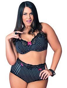 Coco Printed Spot U-Wire Bra by City Chic