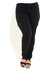 Skinny Leg Cargo Pants by City Chic