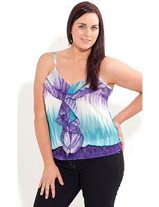 Printed Dip Dye Top by City Chic