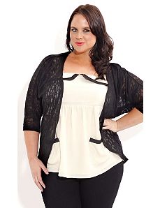 Jacquard Shrug Cardigan by City Chic