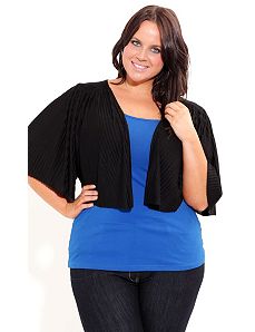 Pleat Kimono Cardigan by City Chic