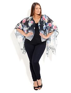 Garden Floral Kimono Top by City Chic