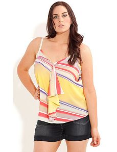 Chiffon Wavestripe Top by City Chic