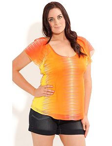 Fade Out Stripe Top by City Chic