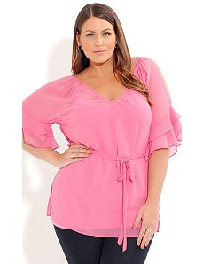 Pristine Ruffle Top by City Chic
