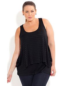Layered Self Stripe Top by City Chic