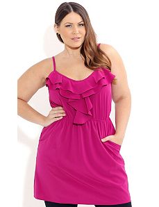 Longline Ruffle Top by City Chic