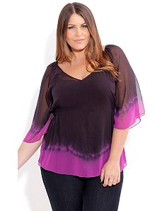 Divine Dip Dye Top by City Chic
