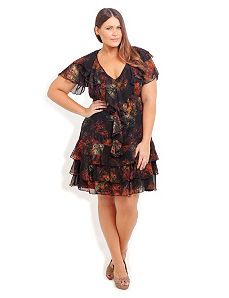 Triple Frill Dress by City Chic